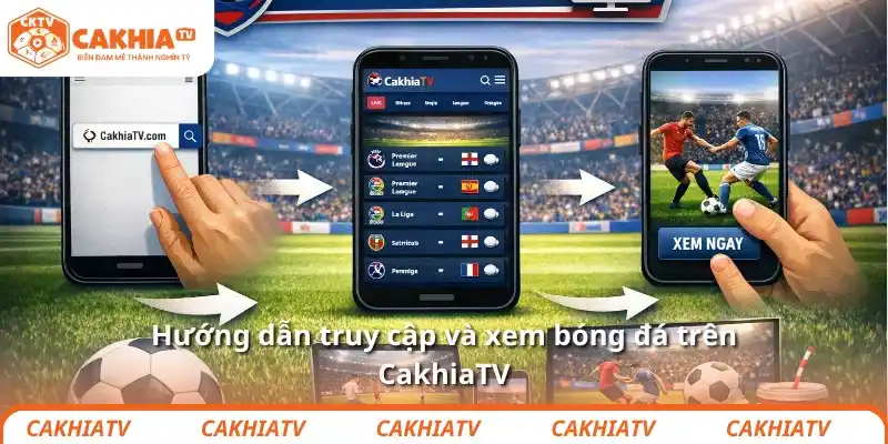 Hướng dẫn truy cập v&agrave; xem b&oacute;ng đ&aacute; tr&ecirc;n CakhiaTV 